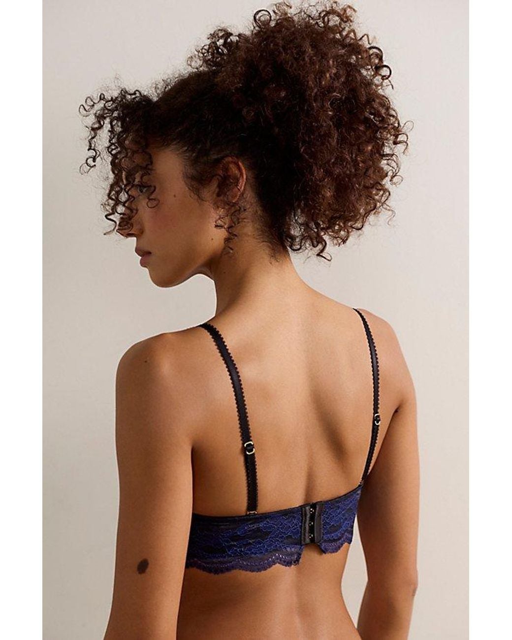 Intimately By Free People Blue Out Of Bounds Lace Balconette Underwire Bra By