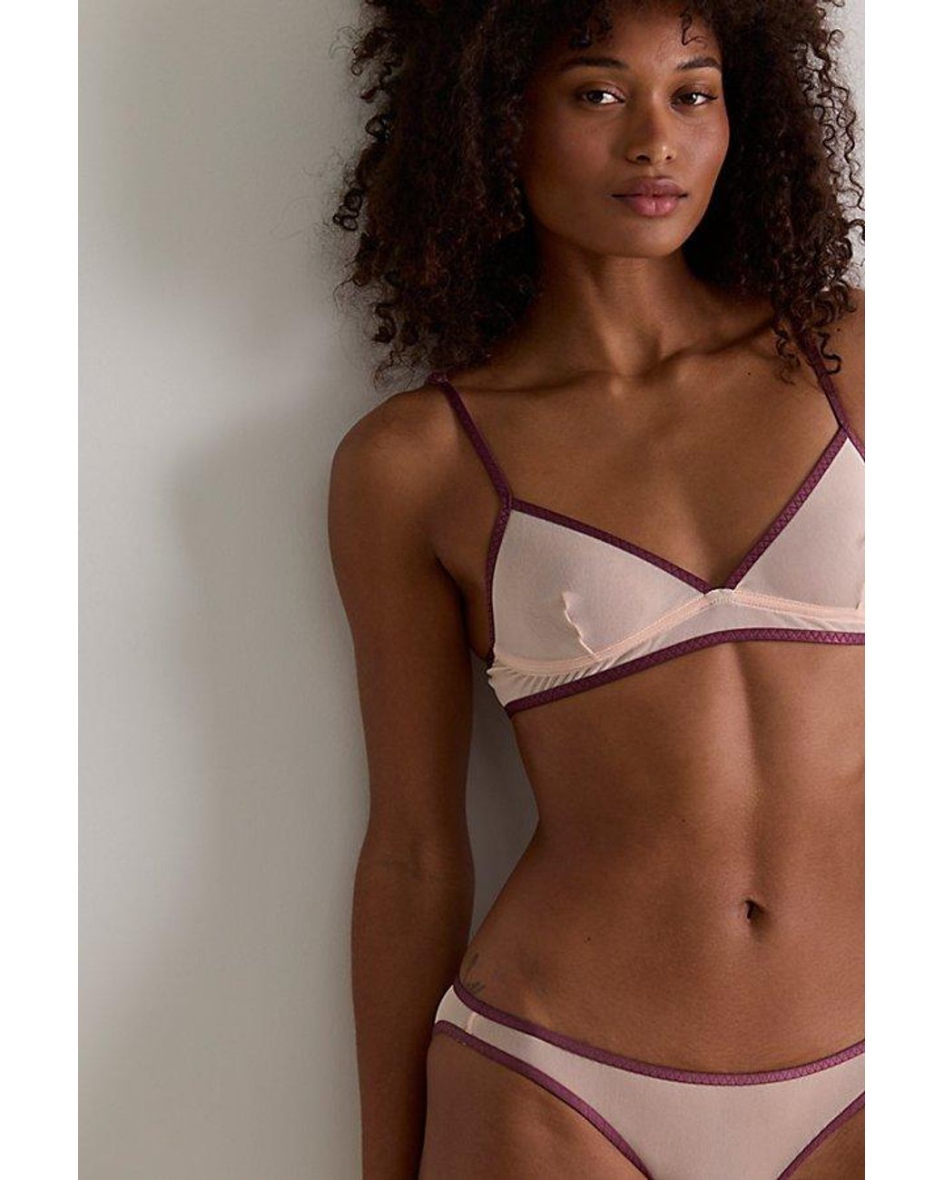 Intimately By Free People Brown Mesh Me Up Triangle Bralette By