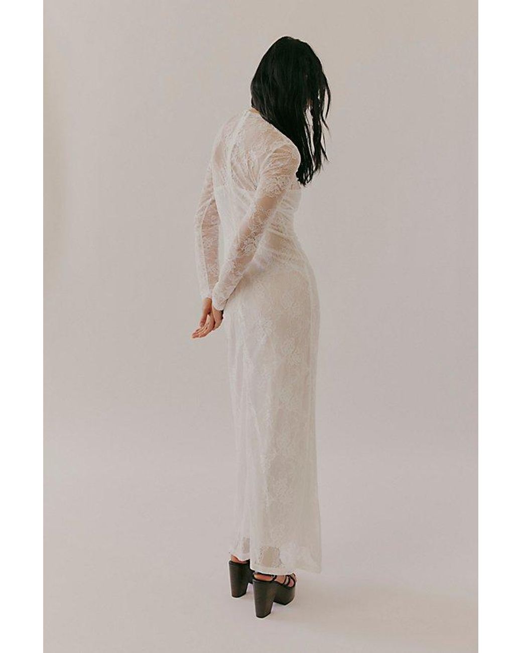 miss chievous lace dress Miss Circle Women's Veronica Black Lace Maxi Dress - Black main image 1
