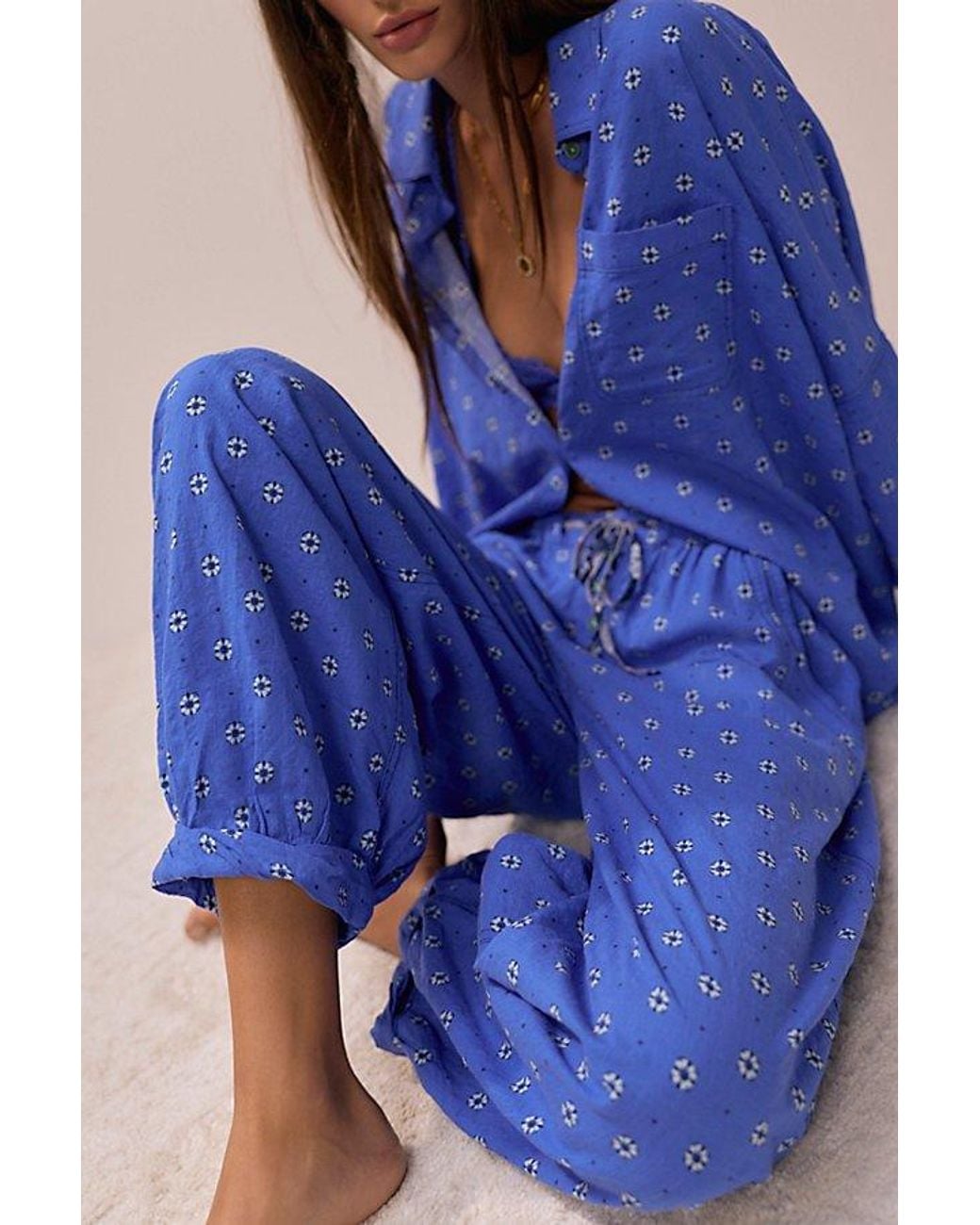 Intimately By Free People Blue On Repeat Pyjama Trousers By
