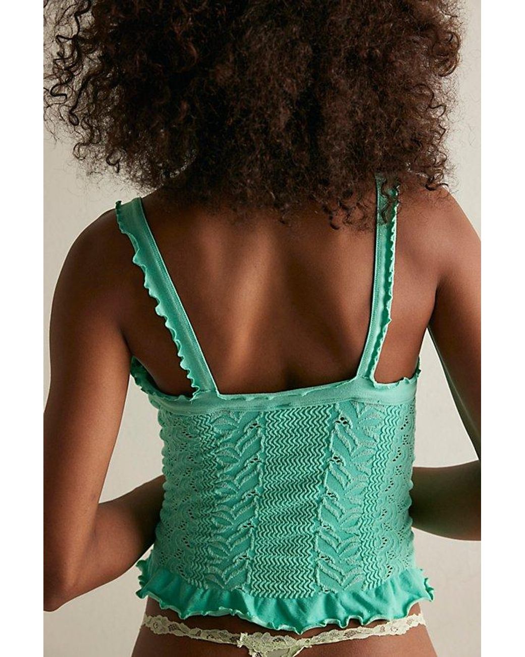 Intimately By Free People Blue So Soft Frill Square Neck Tank Top By