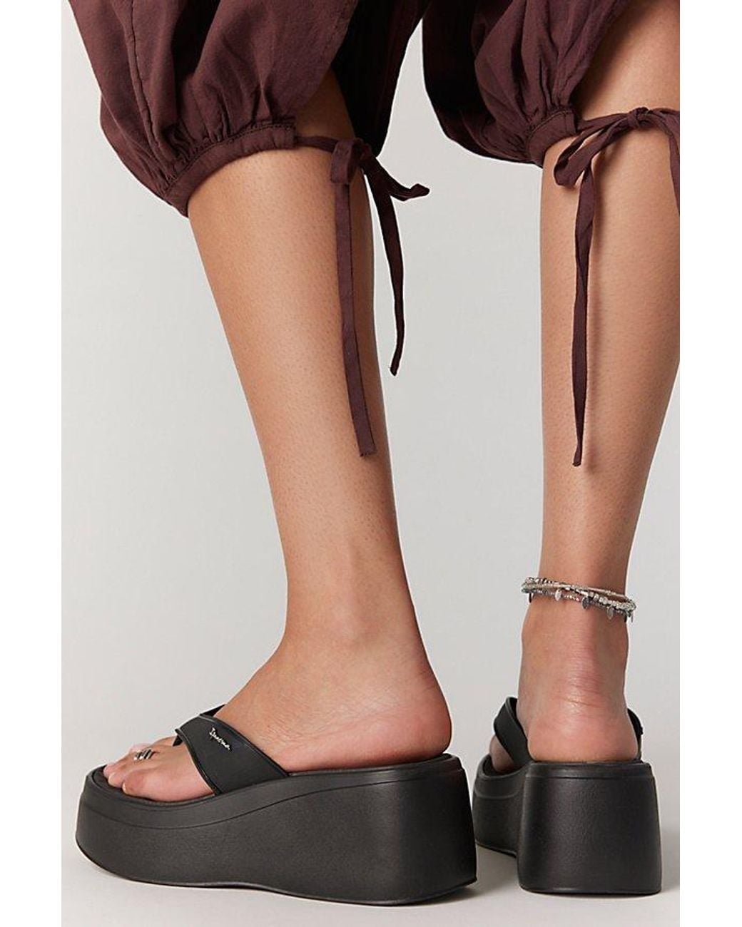 Ipanema Black Solaris Wedge Thong Sandals