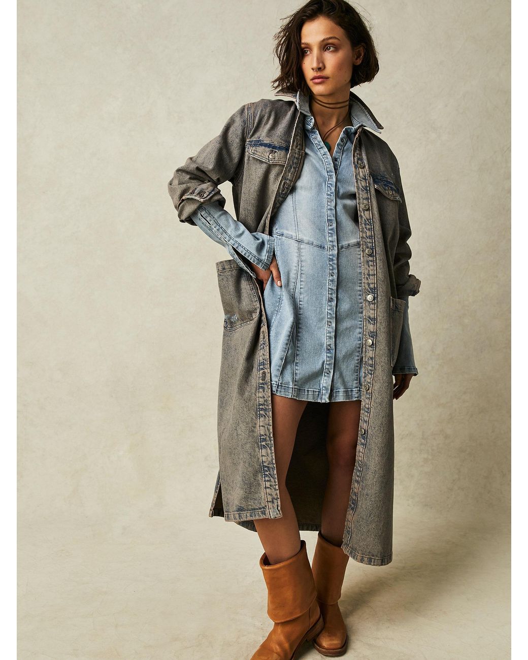 Free people hotsell denim duster
