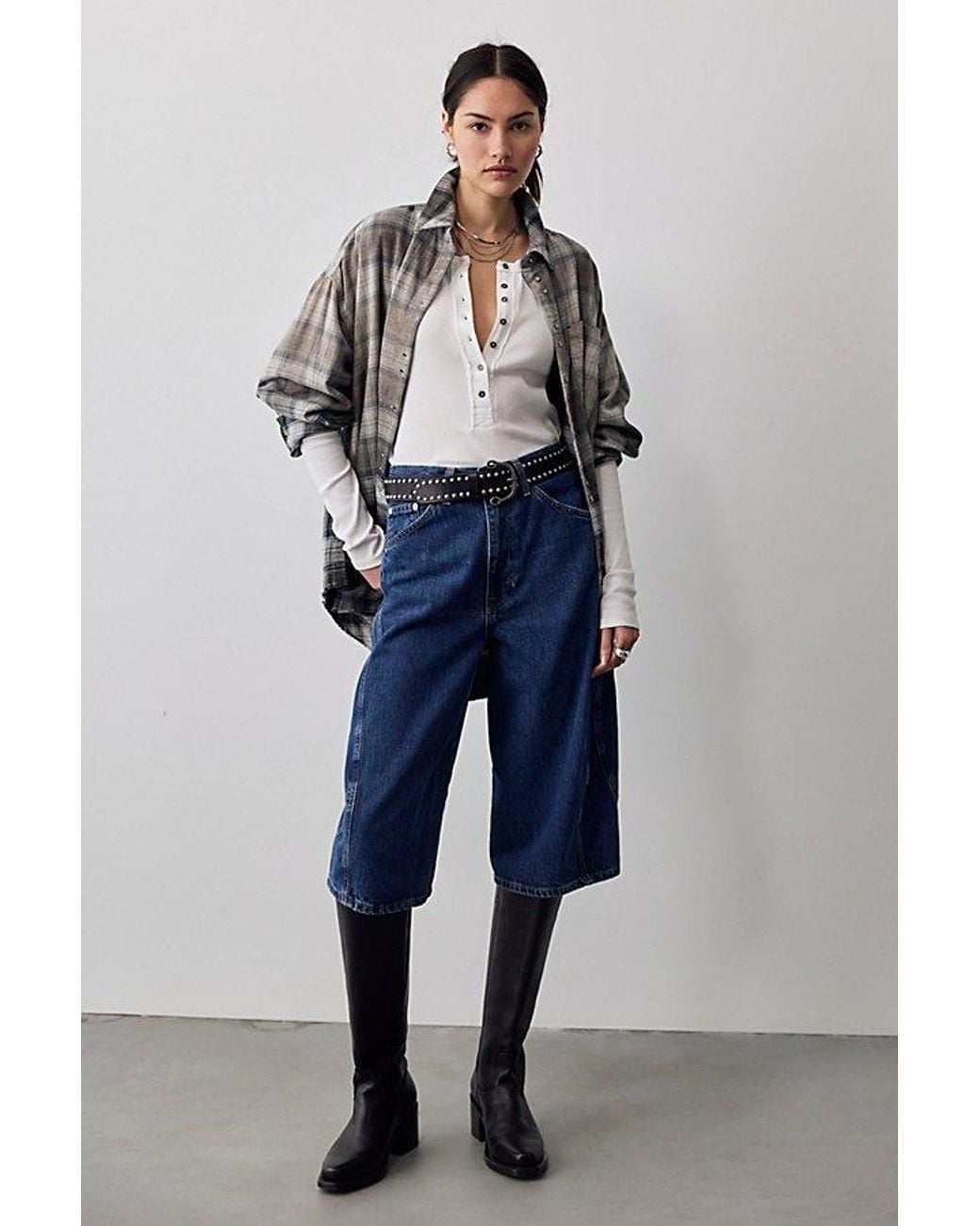 Free People Blue Jax Articulated Cropped Jeans