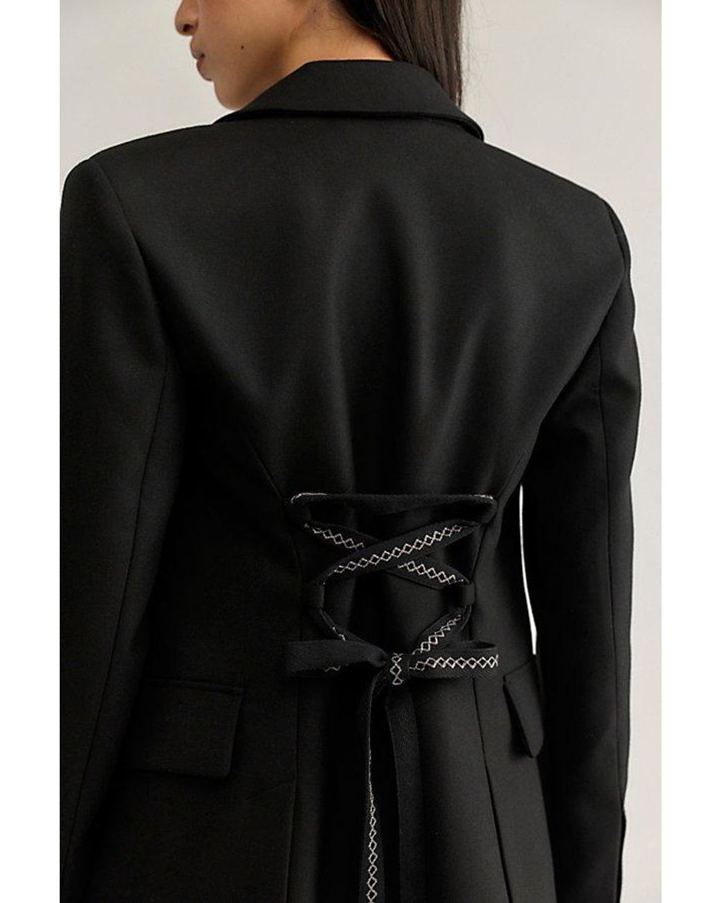 Free People Black Caspar High Low Blazer Jacket