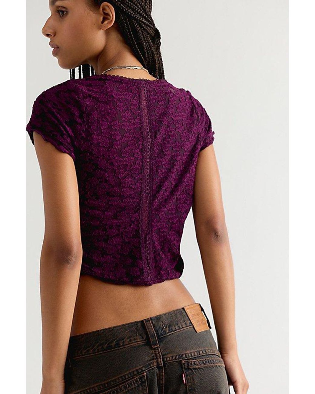 Free People Red Anora Baby Tee
