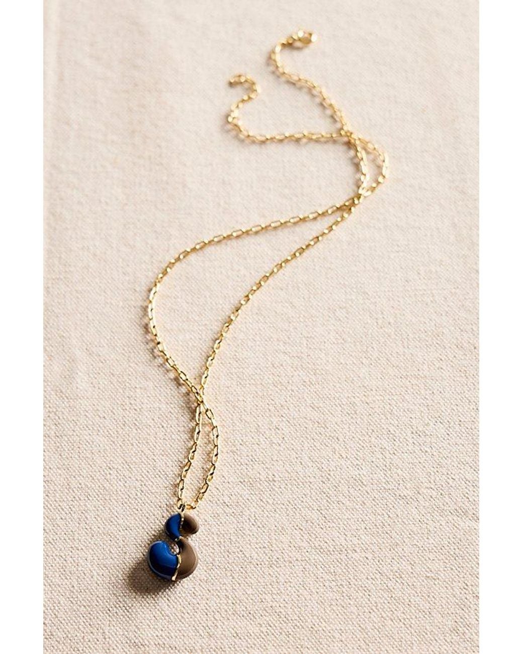 Local Eclectic Blue X Free People Bubble Letter Necklace