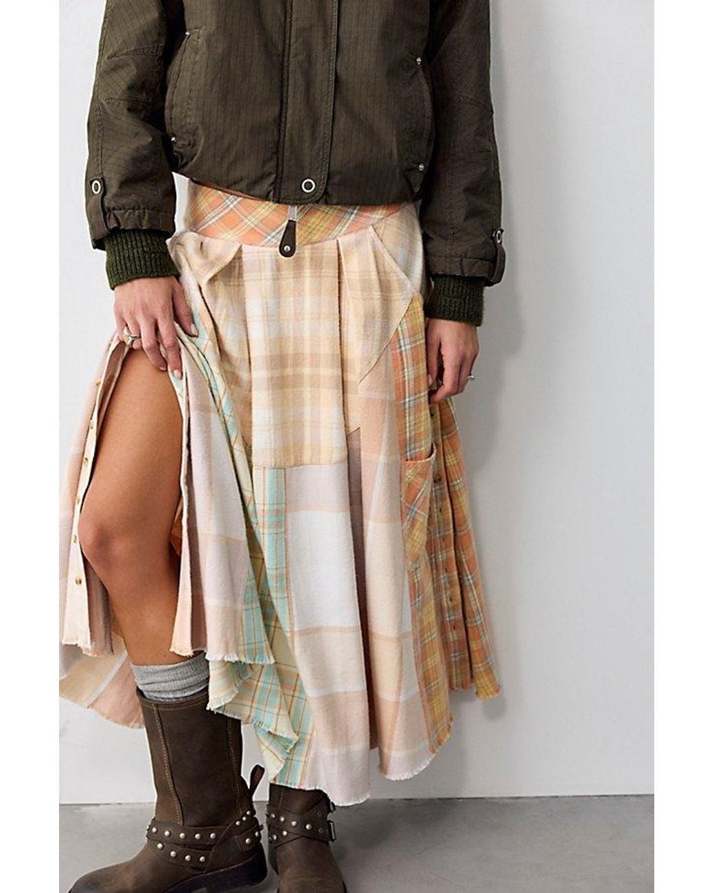 Free People Black Coven Rework Midi Skirt