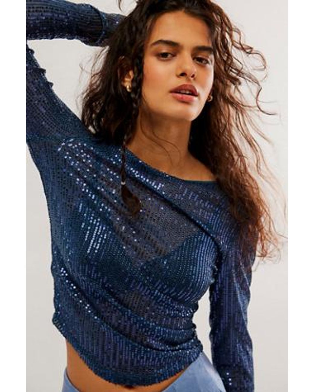 blue sequin top