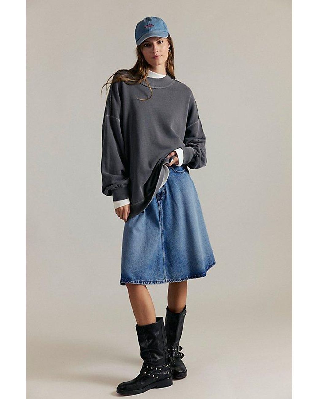 Free People Gray Palm Springs Pullover