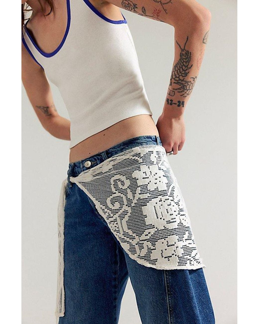 Free People Natural Capri Lace Wrap Sarong Top