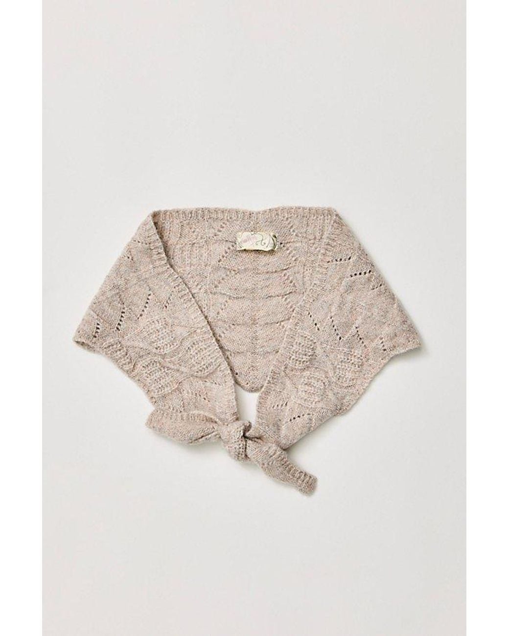 Free People Natural Cozy Cable Triangle Scarf