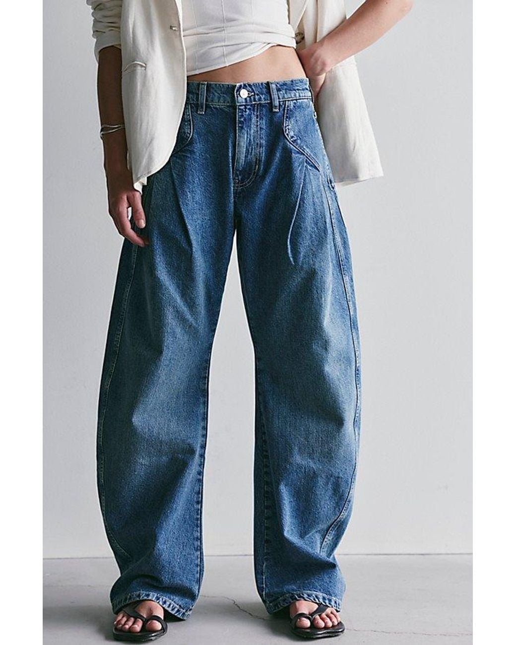 Free People Blue Golden Hour Trouser Jeans