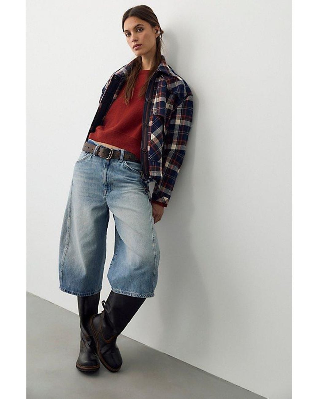Free People Blue Jax Articulated Cropped Jeans