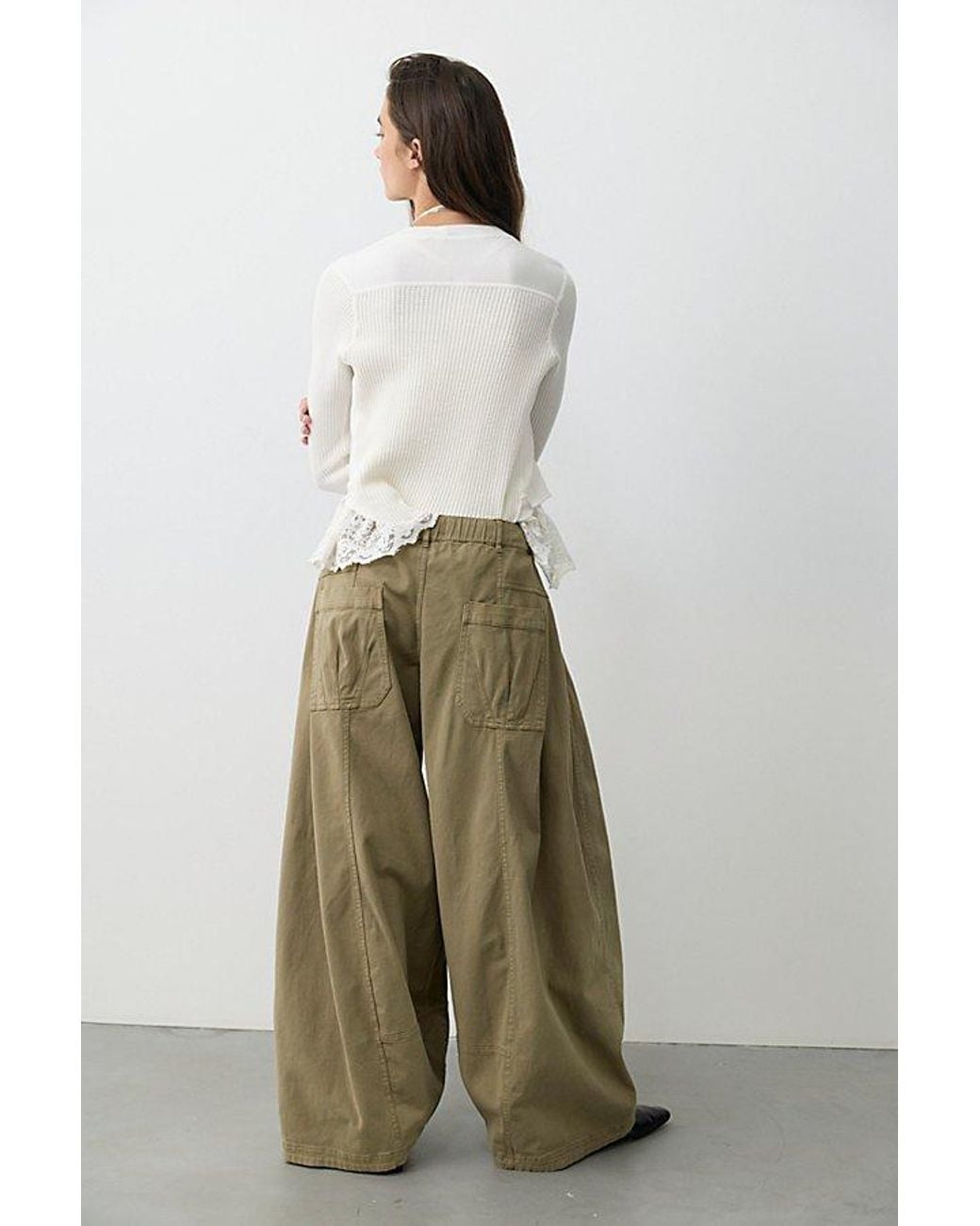 Free People Natural Take Shape Wide Taper Pants