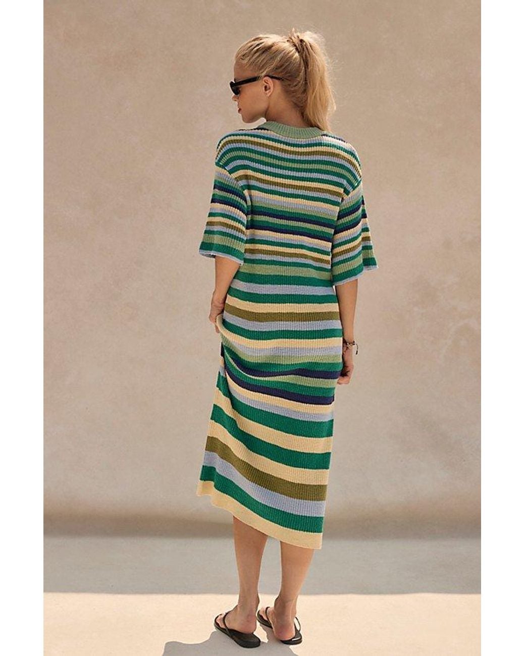 free-est Green Shades Of Summer Sweater Dress By