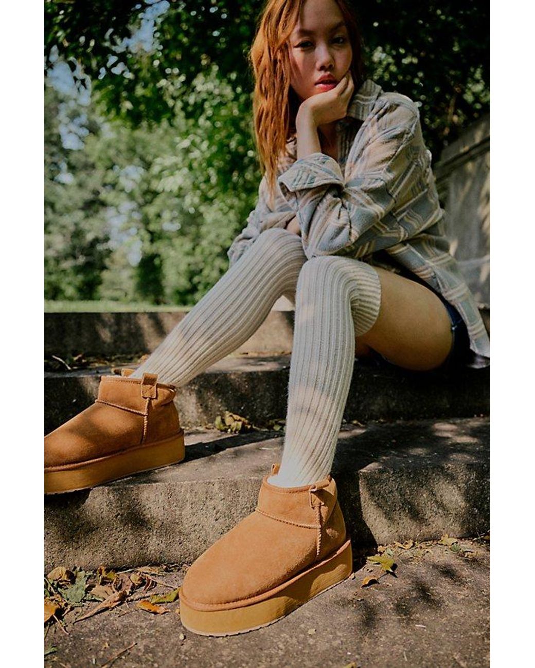 Free People Emu Foy Flatform Micro Boots in Green | Lyst