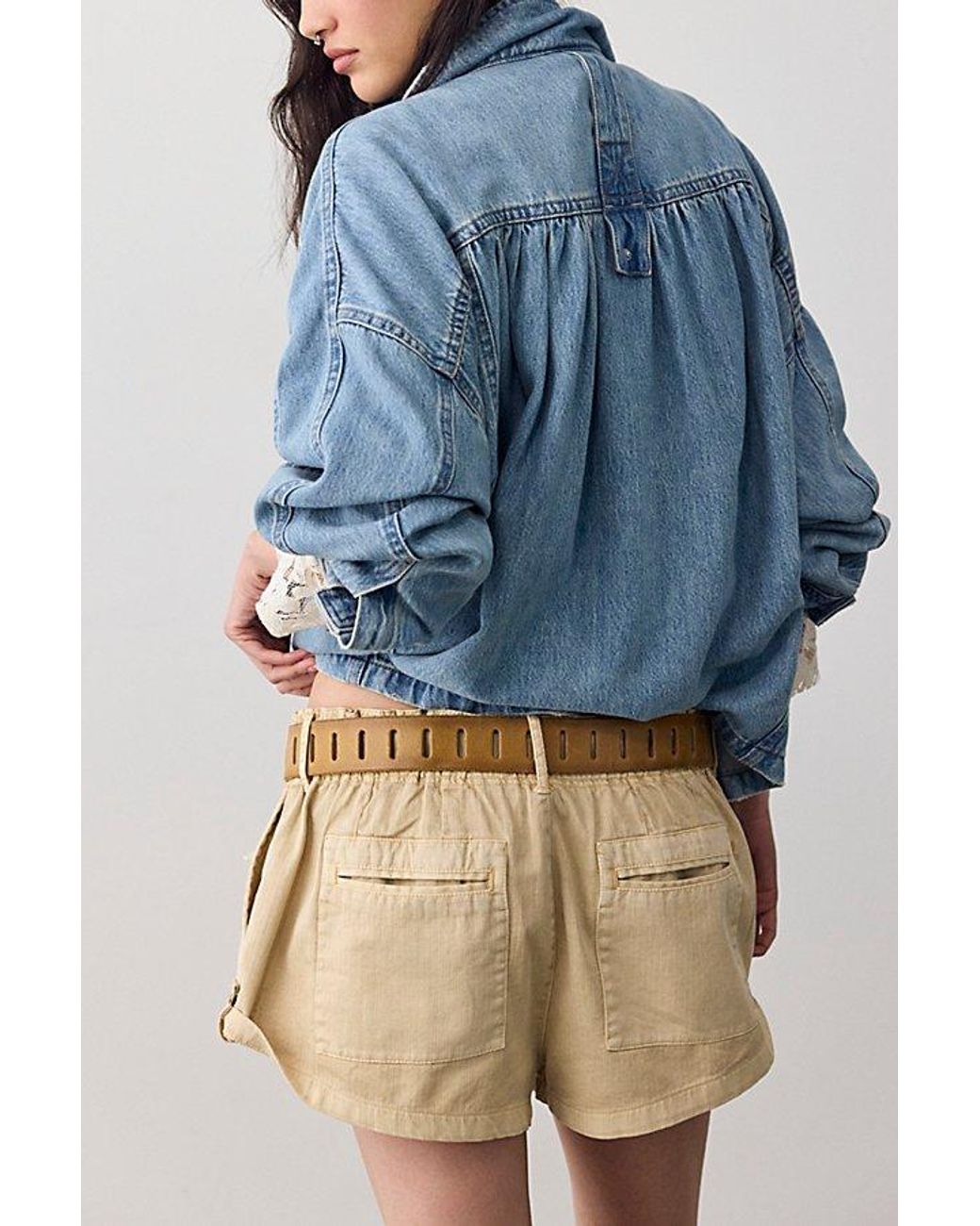 Free People Brown Waimea Slouchy Shorts