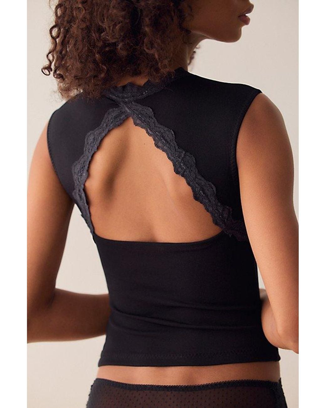 Intimately By Free People Black Perfect Frame Muscle Tank Top By