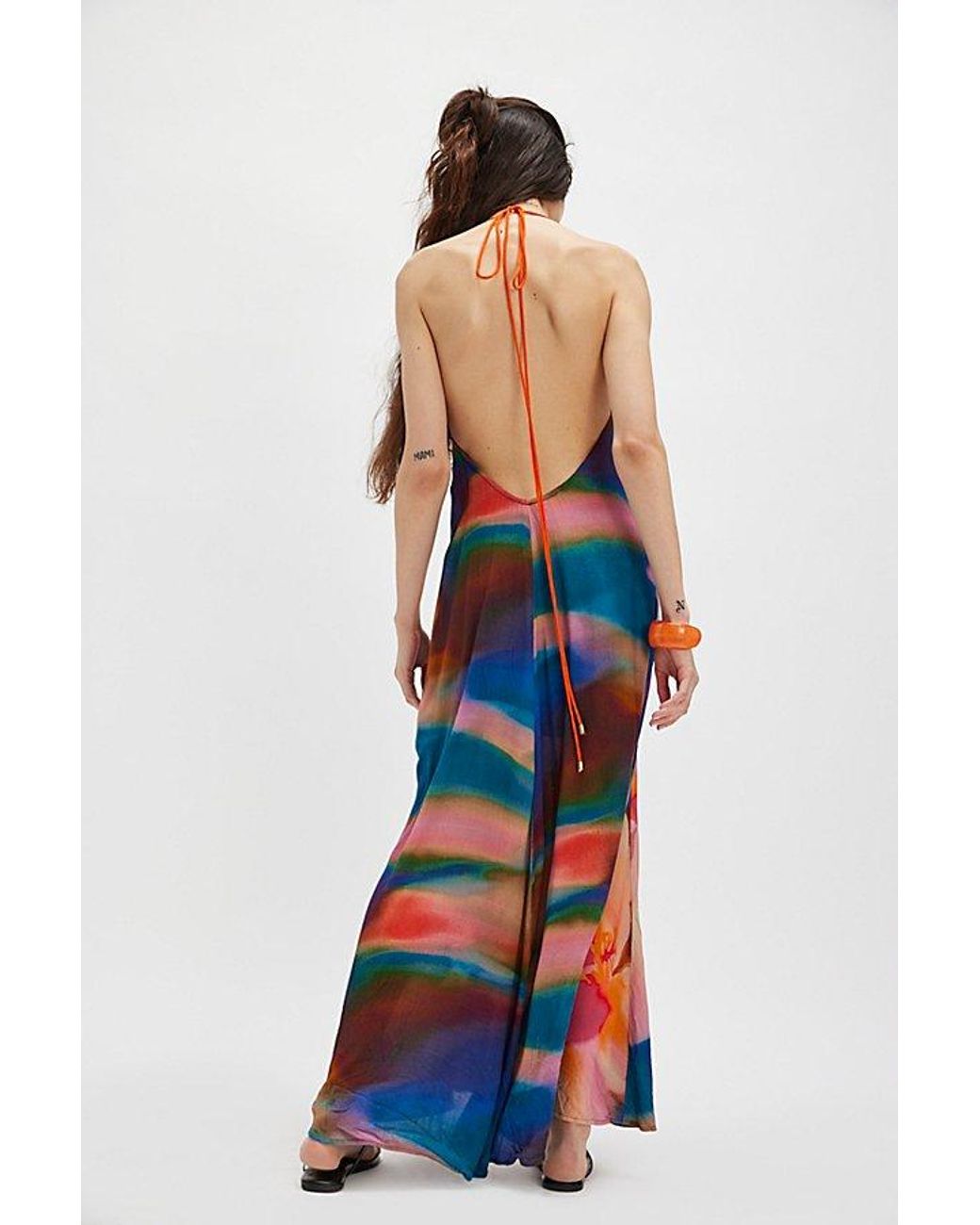 halter neck maxi dress australia Kiss And Tell Mesh Halter Maxi Dress Blue