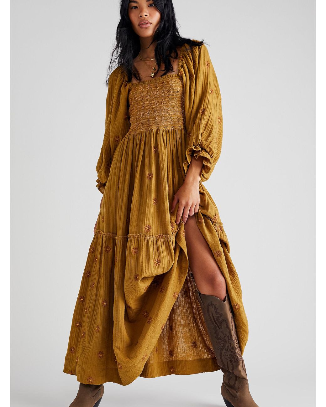 Free People Dahlia Embroidered Maxi Dress Lyst