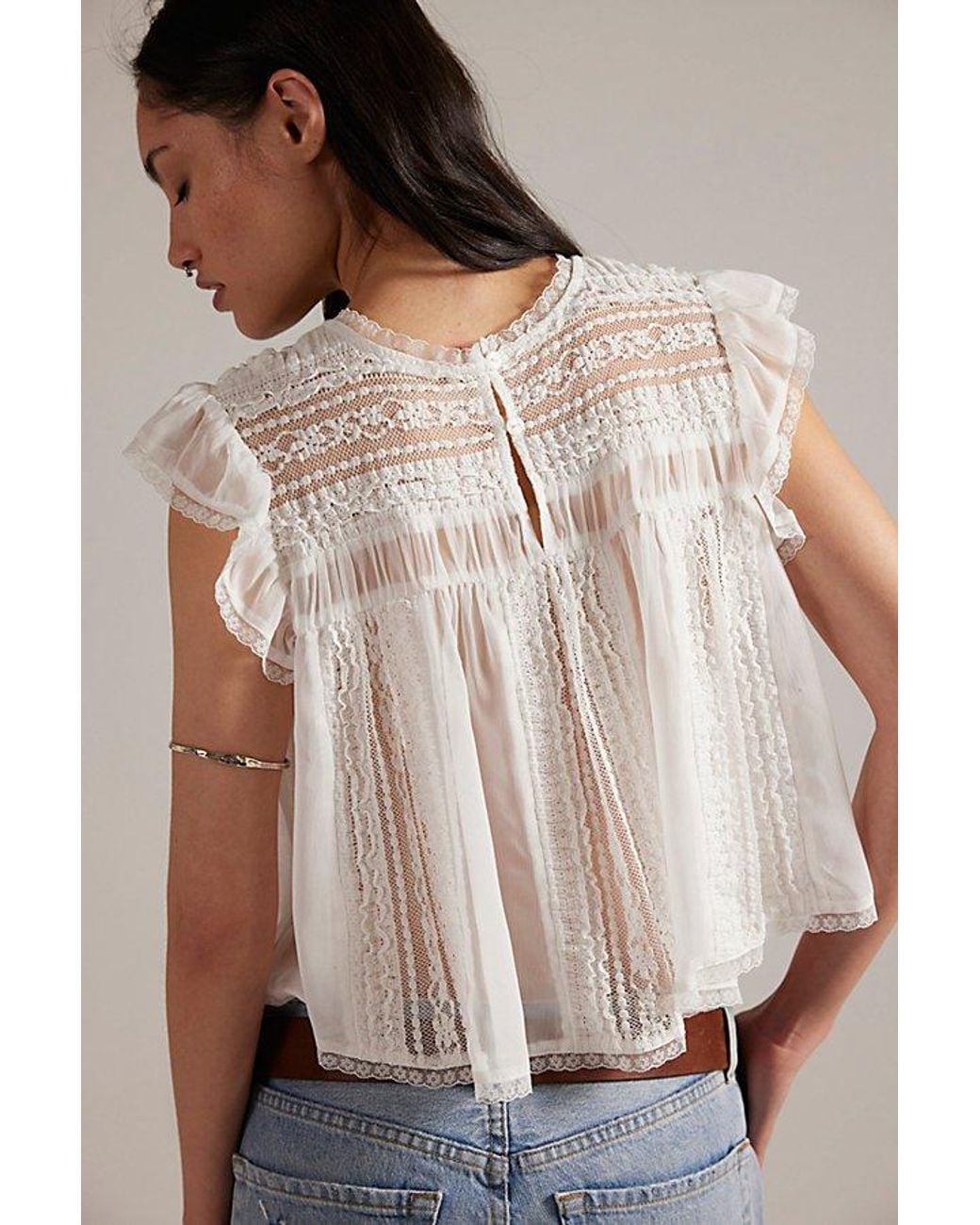 Free People Brown Sun Drenched Blouse