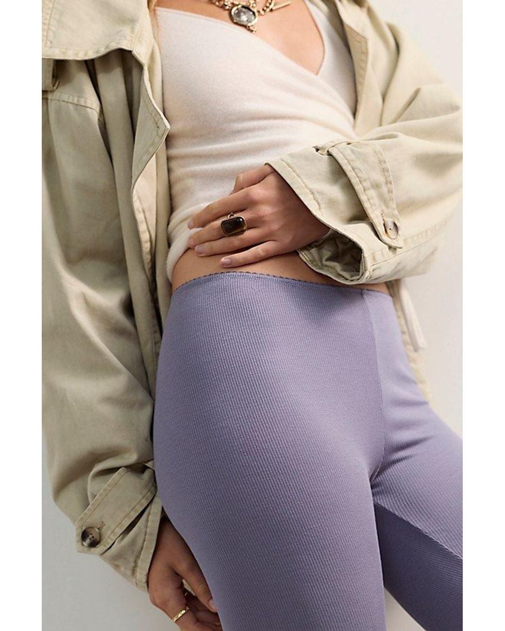 Intimately By Free People Gray Lucky Day Ribbed Leggings By