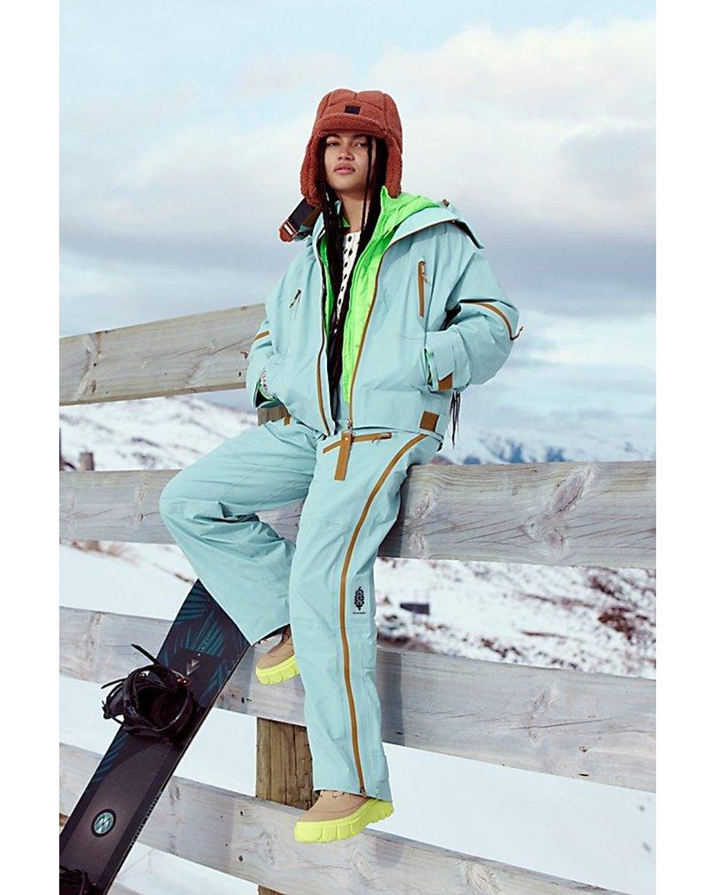 Free People Zephyr Ski Shell Packable Jacket in Green | Lyst UK