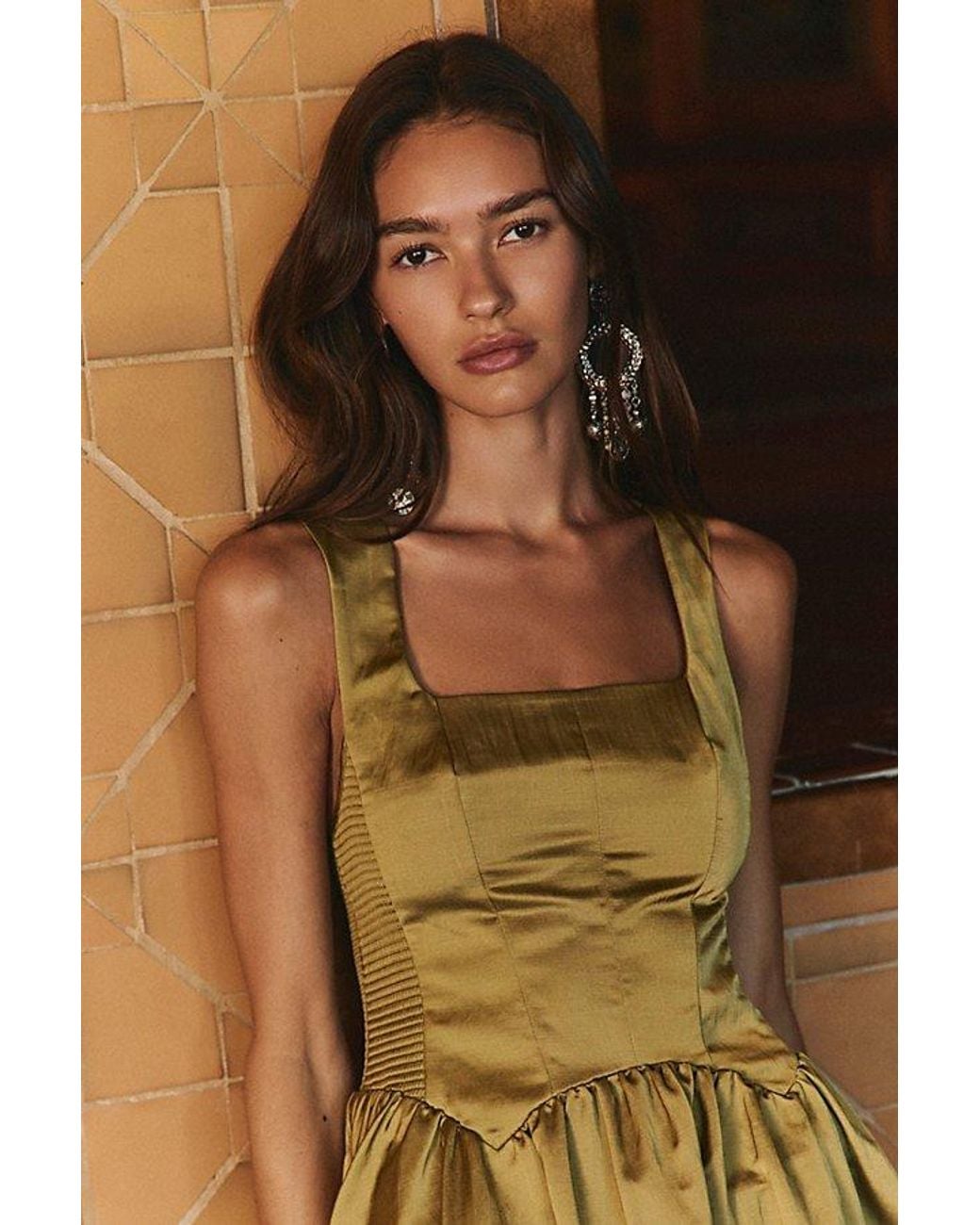 Free People Green On The Town Mini Dress