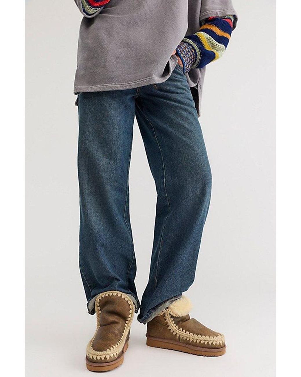 Mou Blue Leather Glacier Boots