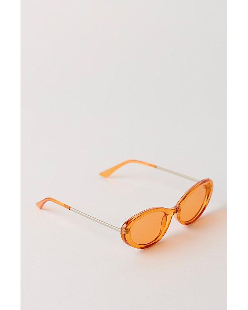 Free People Orange Mae Oval Sunglasses