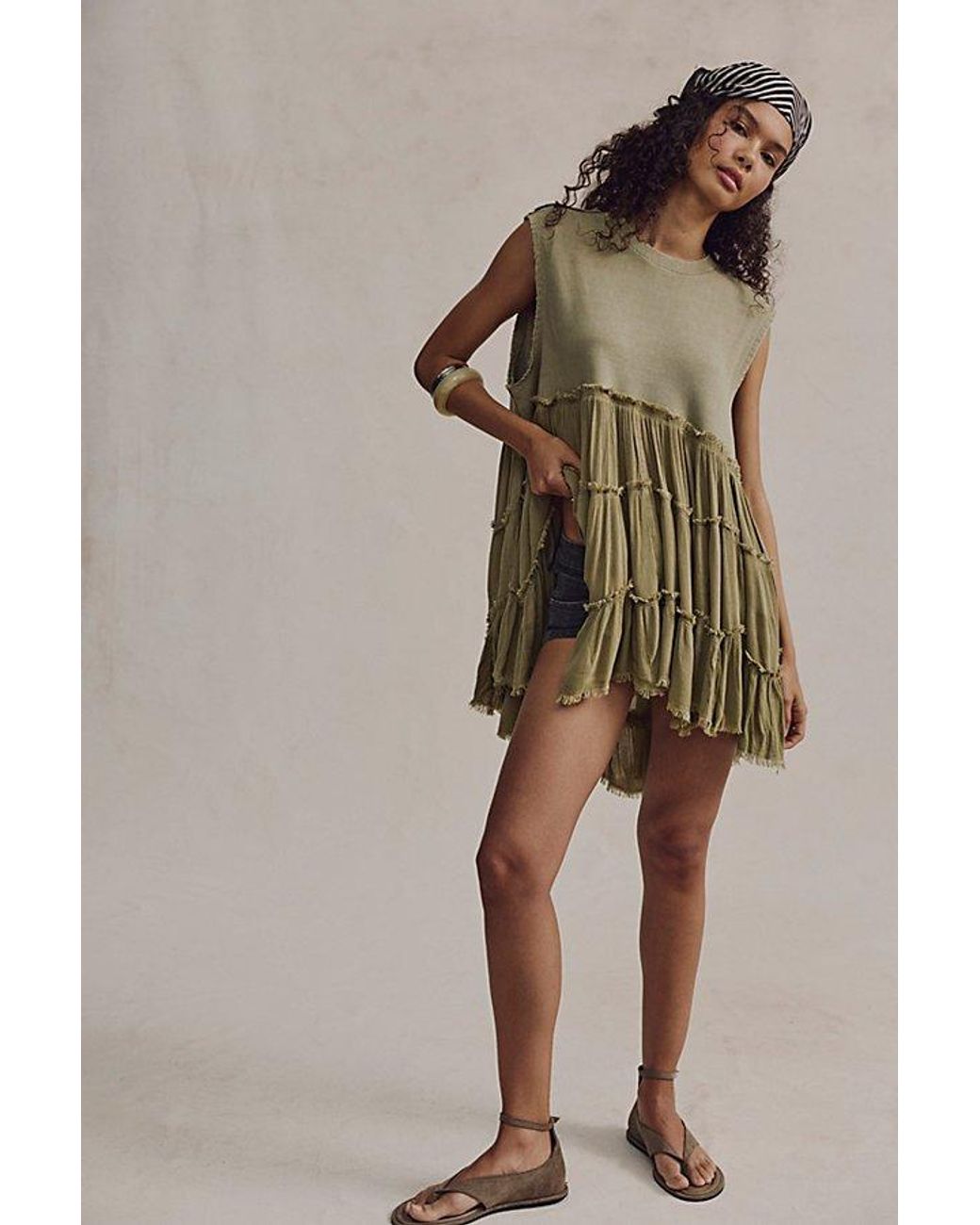 Free People Brown Pixie Babydoll Sweatshirt