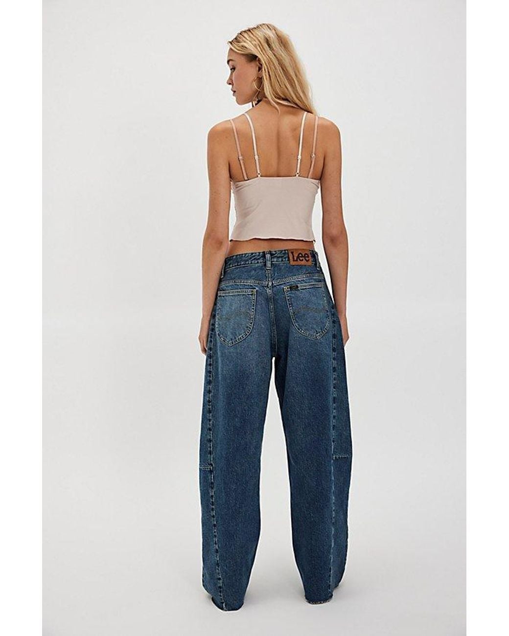 Lee Jeans Blue Low-Slung Barrel Rider Jeans