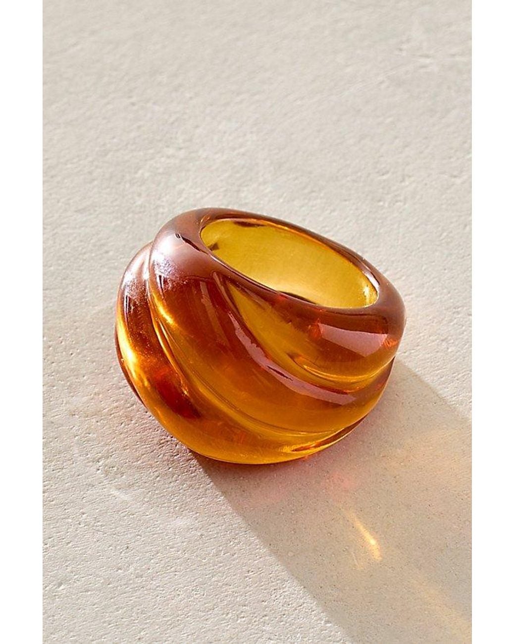 Free People Orange Twisted Resin Ring