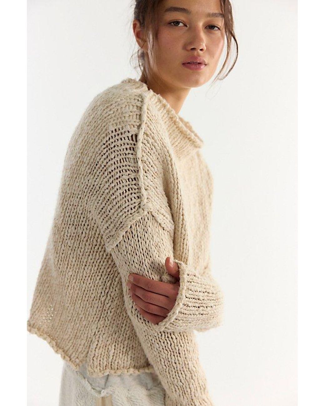 Free People Brown Opal Rollneck Knit Jumper
