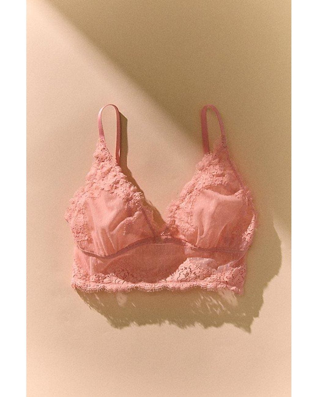 Intimately By Free People Brown Fiona Mesh Longline V-Neck Triangle Bralette By