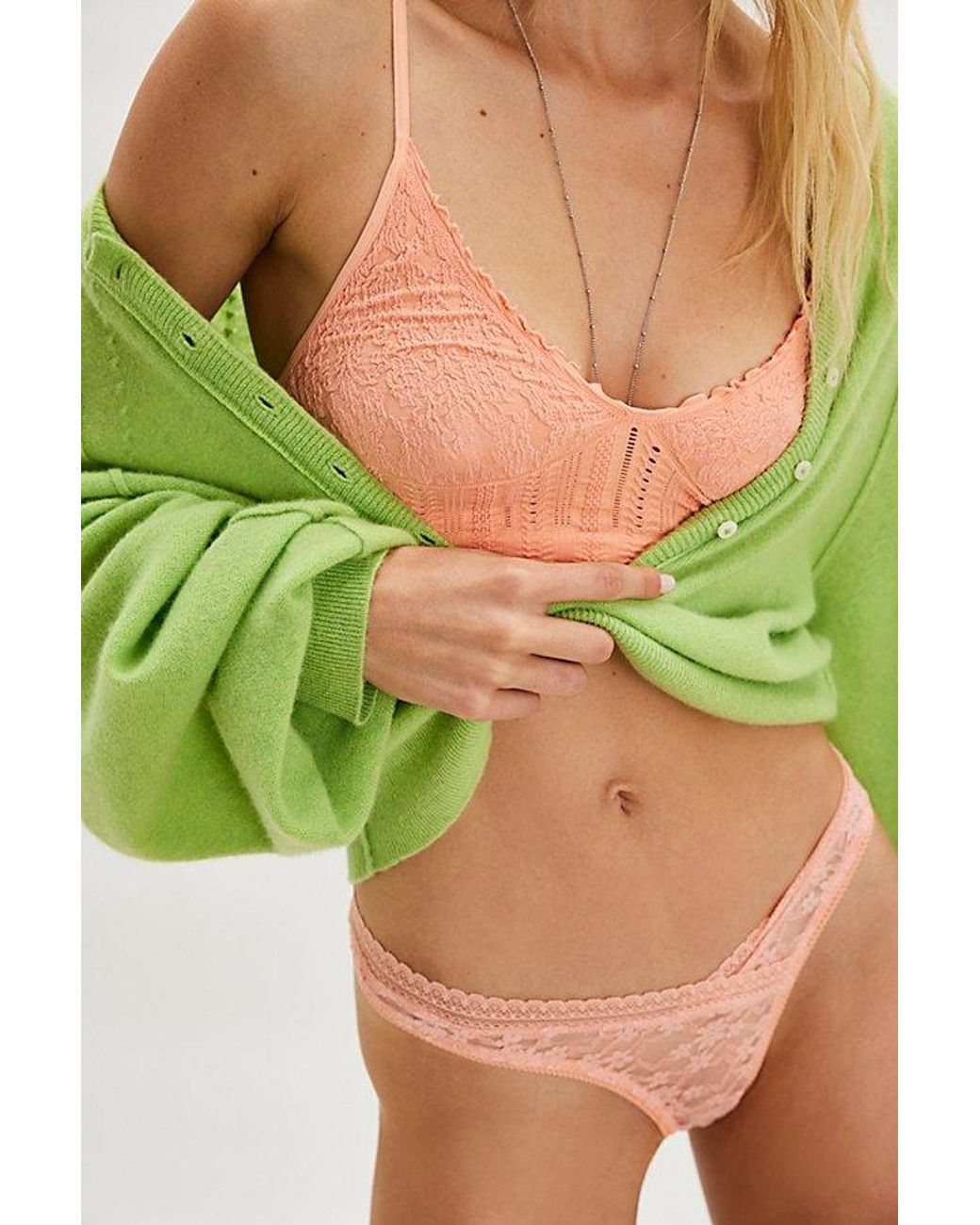 Intimately By Free People Brown Heirloom Seamless Longline V-Neck Bralette By