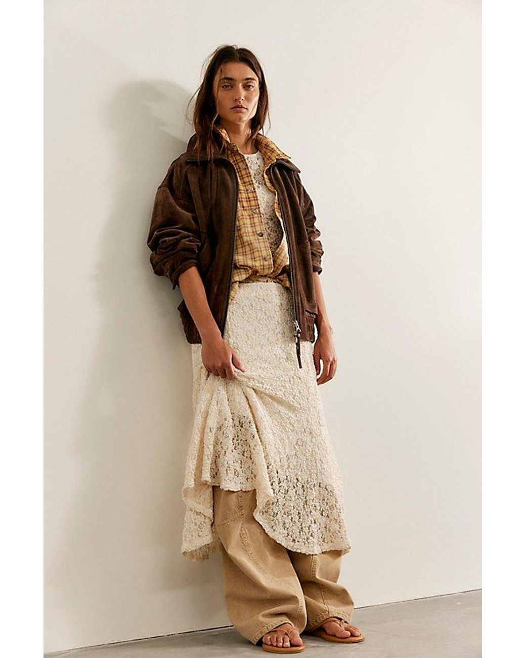 Free People Natural Laney Midi Skirt Set