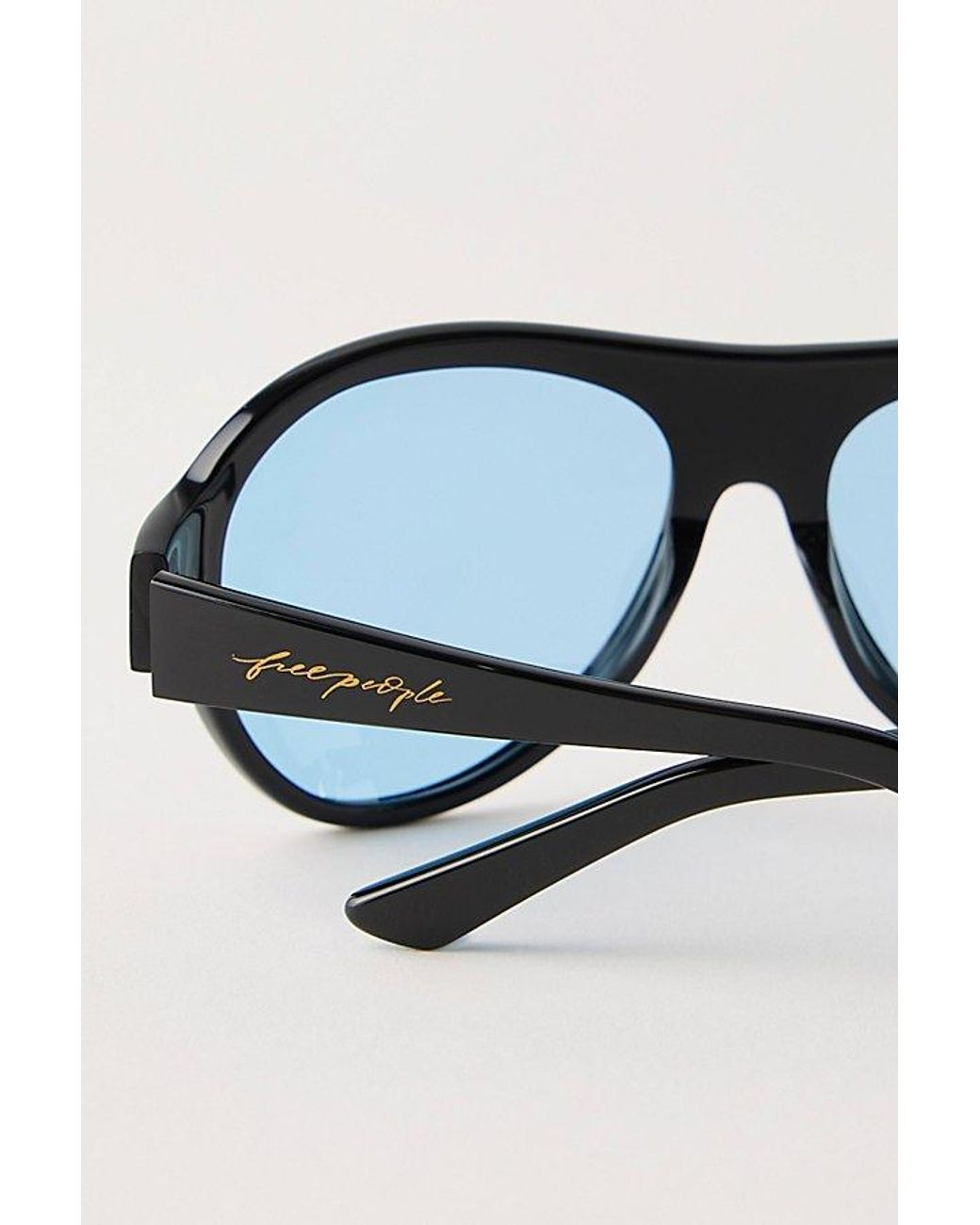 Free People Blue Reese Oversized Shield Aviator Sunglasses