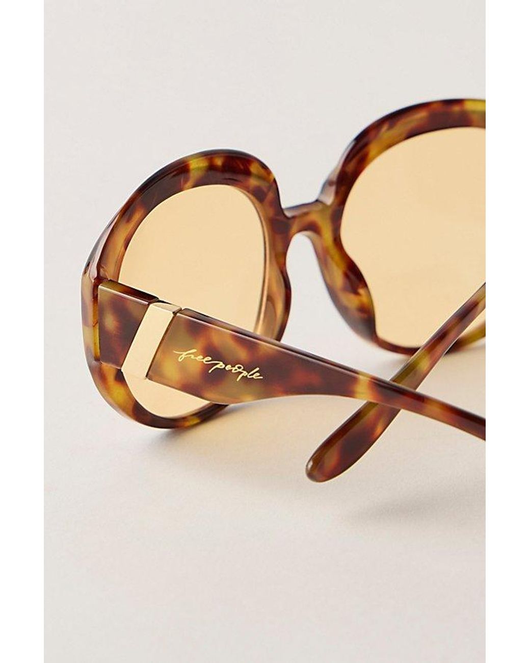 Free People Brown Arlo Oversized Round Sunglasses