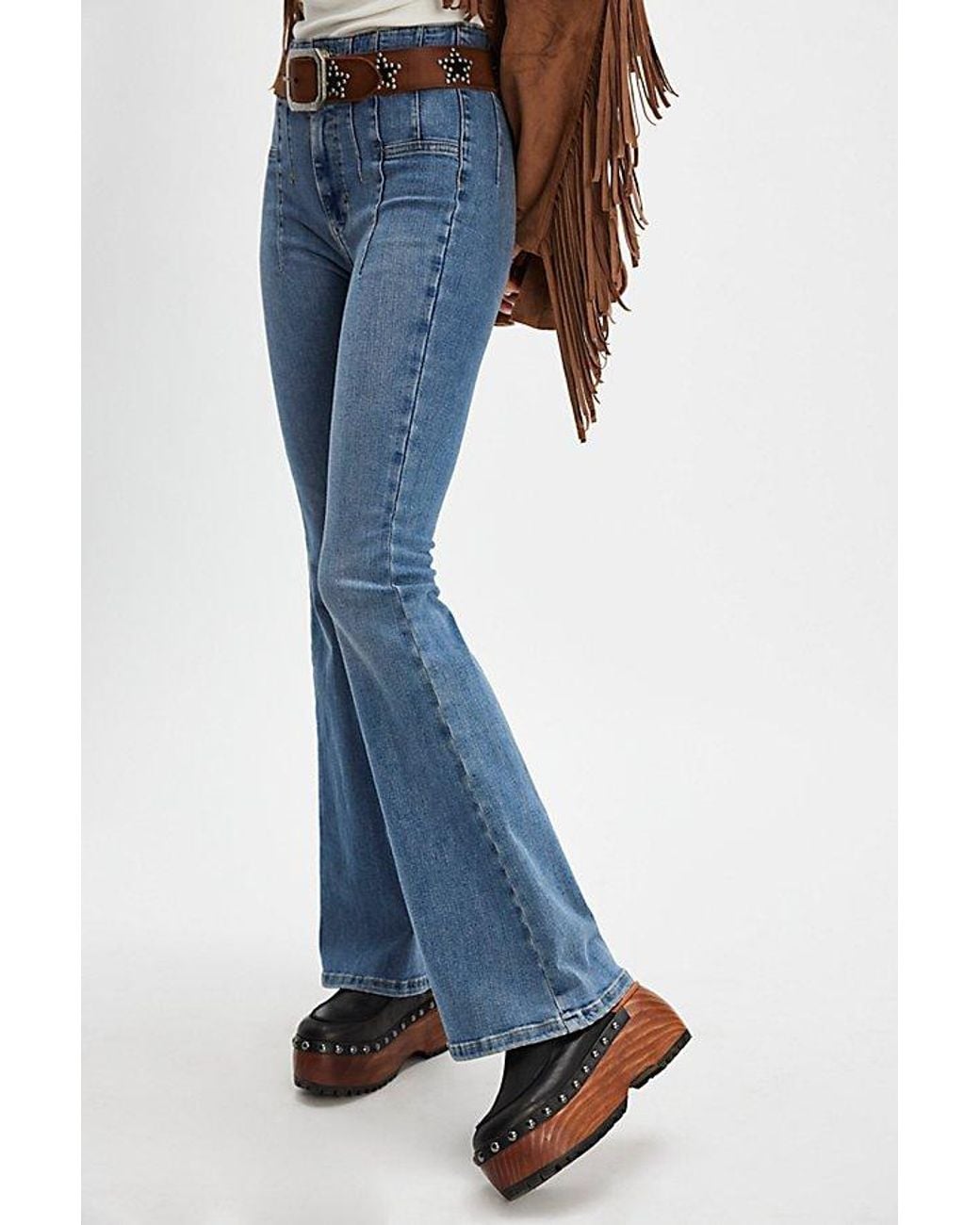 Free People Blue Everette Platform Clogs