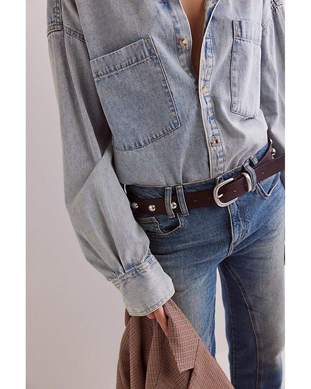 Free People Brown Rhodes Stud Belt
