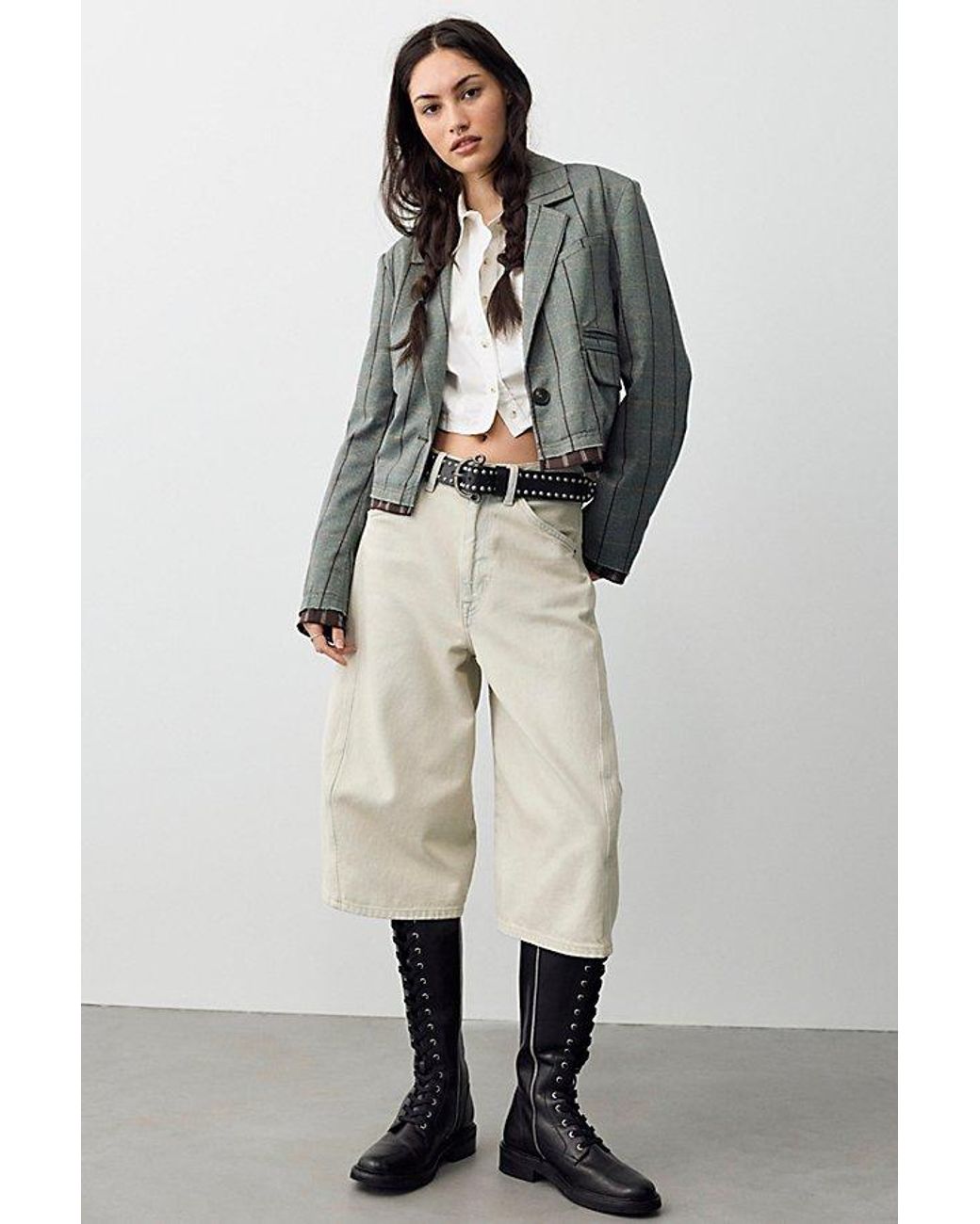 Free People Gray Academia Blazer