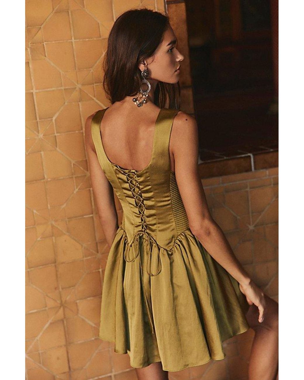 Free People Green On The Town Mini Dress