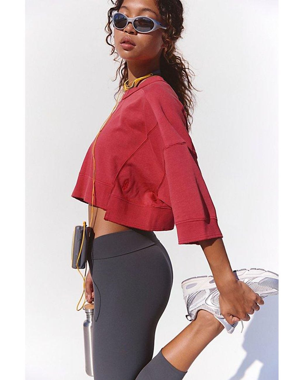 Fp Movement Red Intercept Short Sleeve Pullover