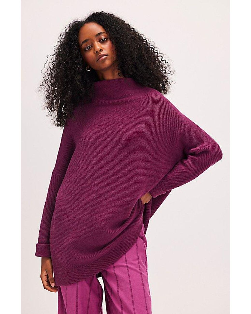 Free People Ottoman Slouchy Tunic Jumper in Purple Lyst
