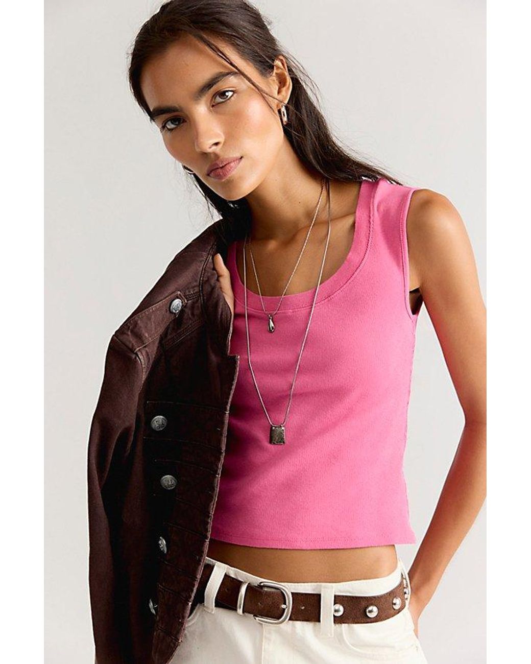 Free People Pink Ballad Reversible Tank Top
