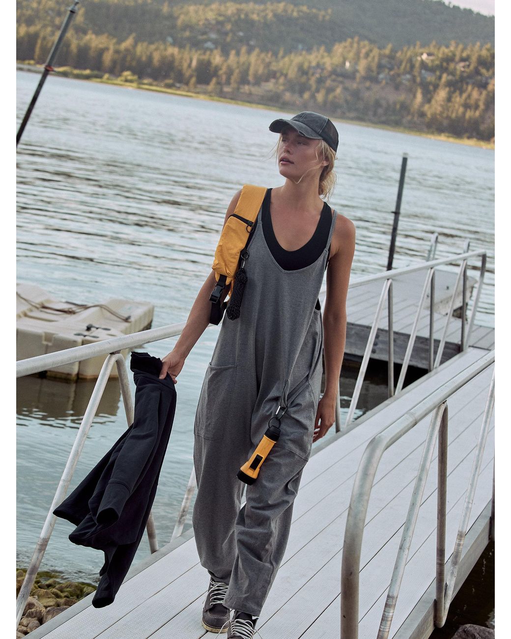 Free People Hot Shot Onesie in Gray Lyst