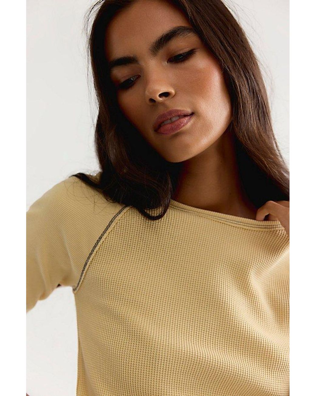 Free People Multicolor Easy Does It Three-Quarter Sleeve Top
