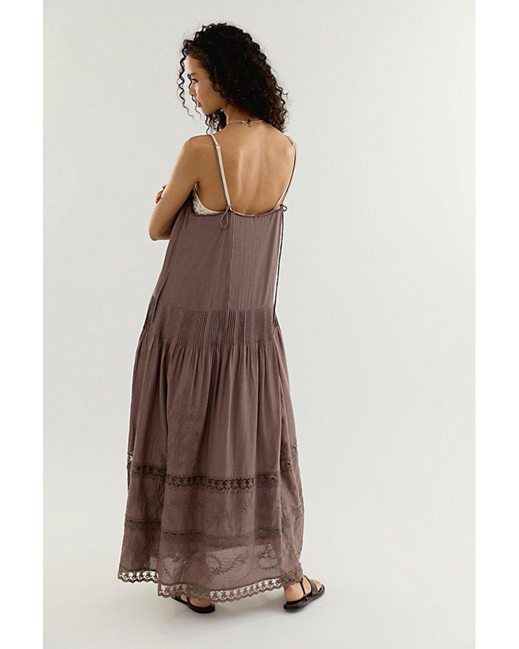 Free People Brown Solana Midi Dress